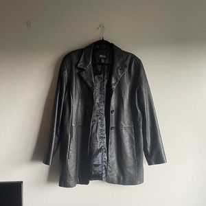 Long Leather Blazer